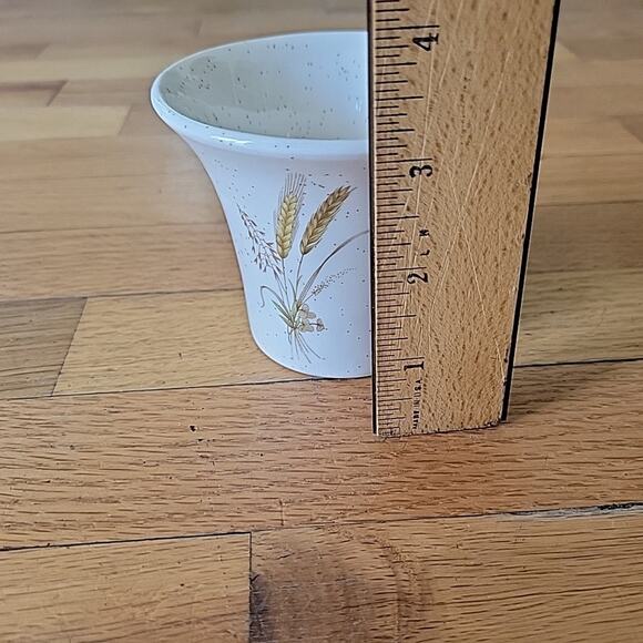 Vintage 70s Pottery Craft Speckled Wheat Pattern Flared Cups Glazed MCM Prairie - Picture 8 of 10